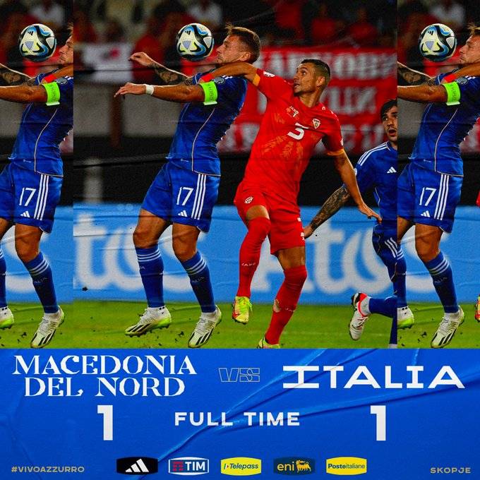 欧预赛-因莫比莱破门巴尔迪任意球绝平 意大利1-1北马其顿插图