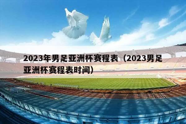 2023年男足亚洲杯赛程(2023年男足亚洲杯赛程时间)