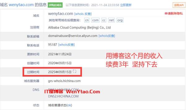 域名到期了续费多少钱(域名到期后如何续费)插图